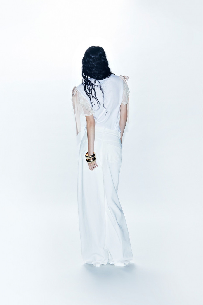 T-Shirt Ribbon Urban Aniye By | Camiseta Blanca Mujer