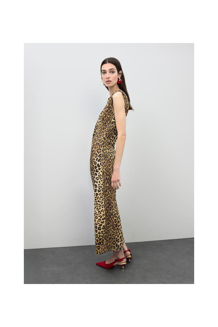 Vestido Midi Animal Print Lola Casademunt Mujer| Leopardo Elegante