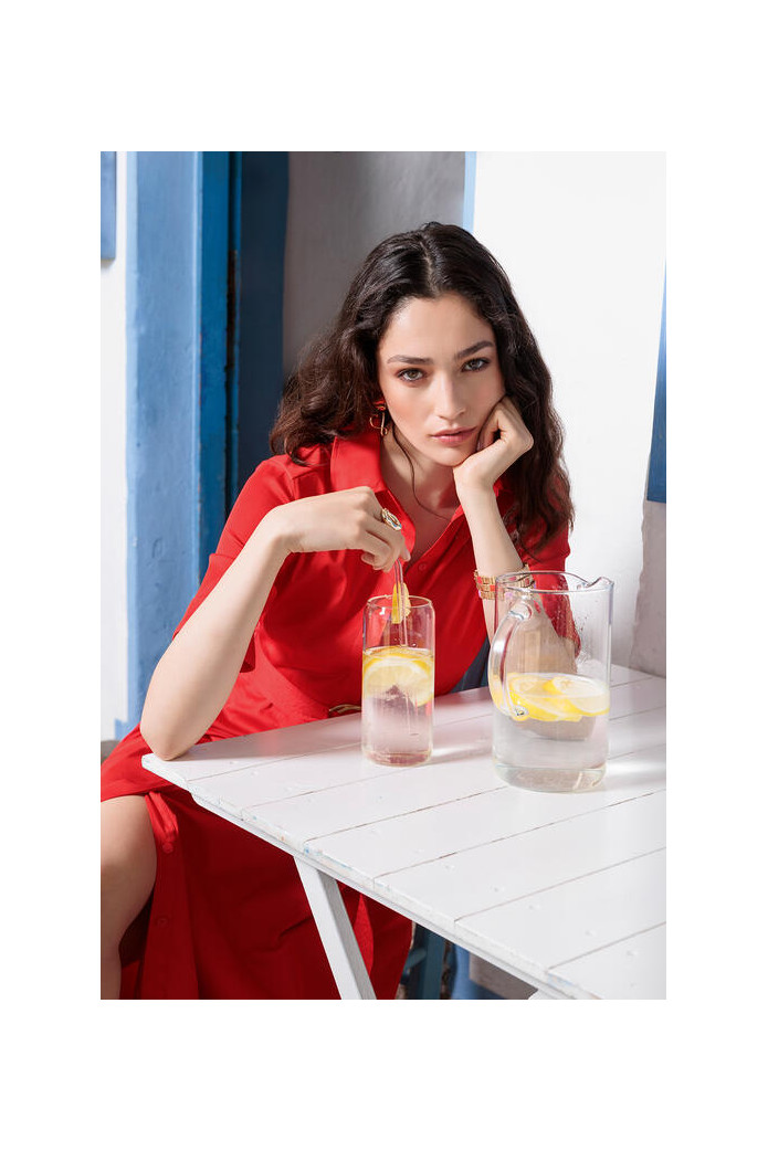 Vestido Midi Rojo Evasé | Lola Casademunt Mujer