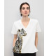 Camiseta Animal Cuello Pico | Lola Casademunt Mujer