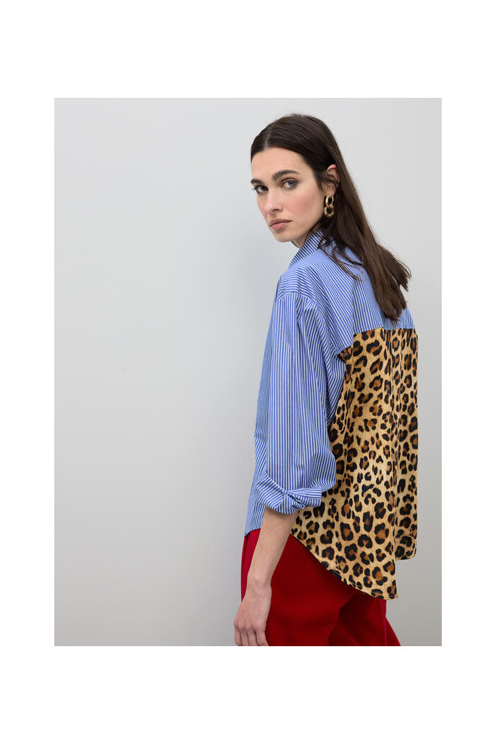Camisa Rayas y Animal Print | Lola Casademunt Mujer