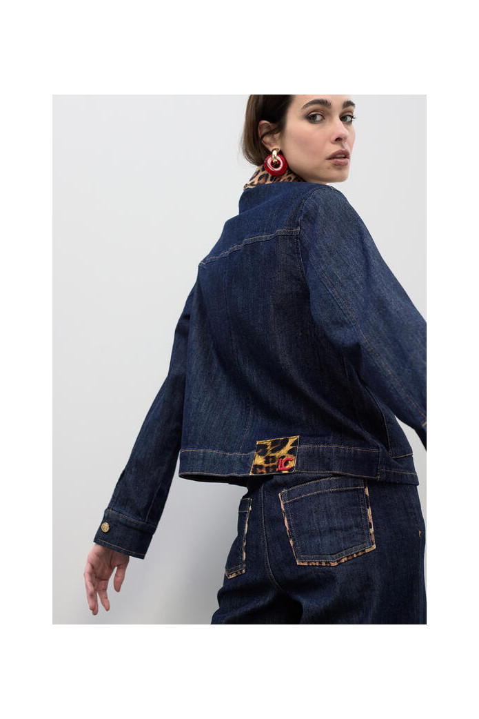Cazadora Denim Leopardo | Lola Casademunt Mujer