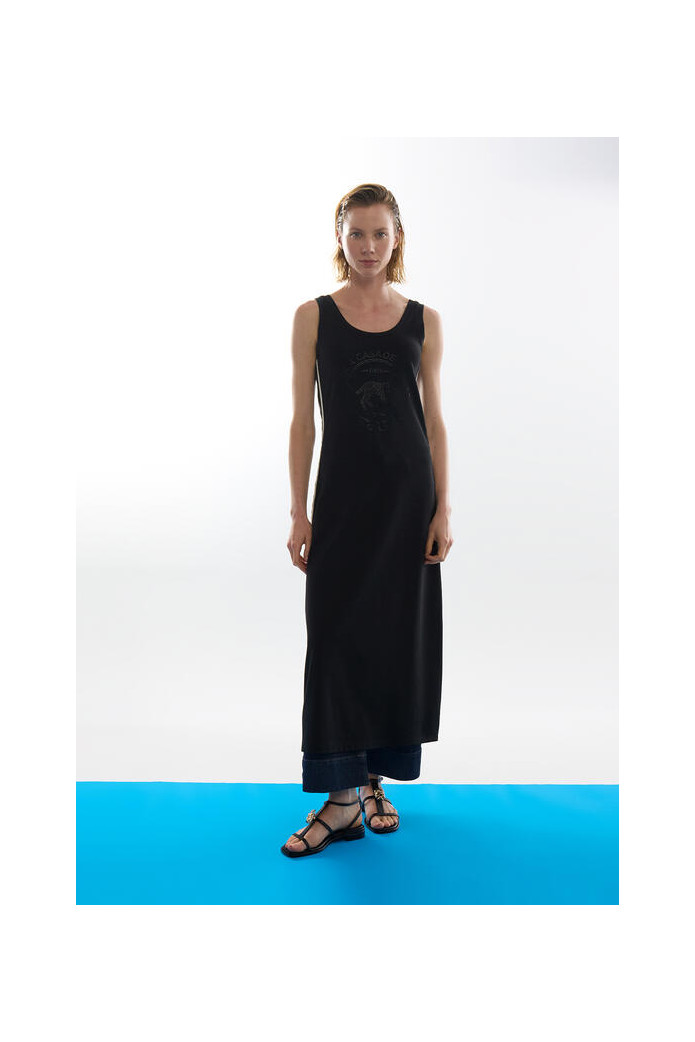 Vestido Negro Cintas Laterales | Lola Casademunt