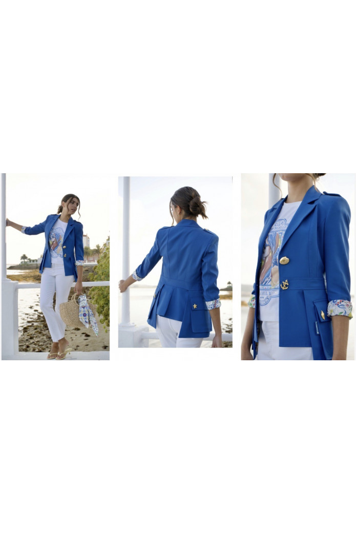 Sahariana Azul Highly Preppy | Americana Capri Mujer