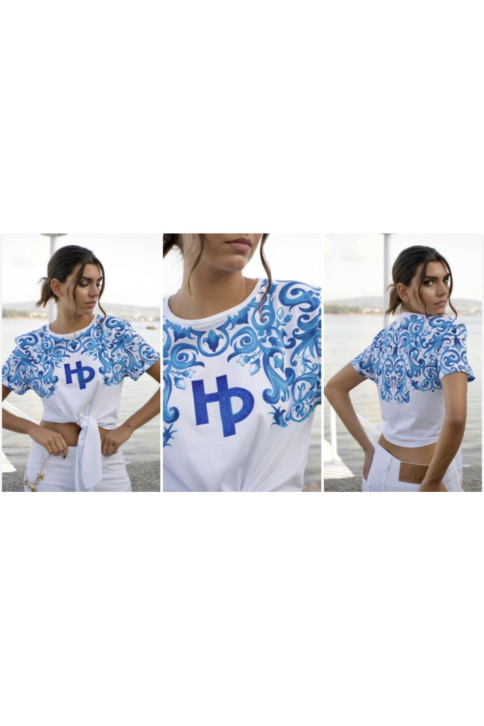 Camiseta Blue Postale Highly Preppy | Logo HP Azul