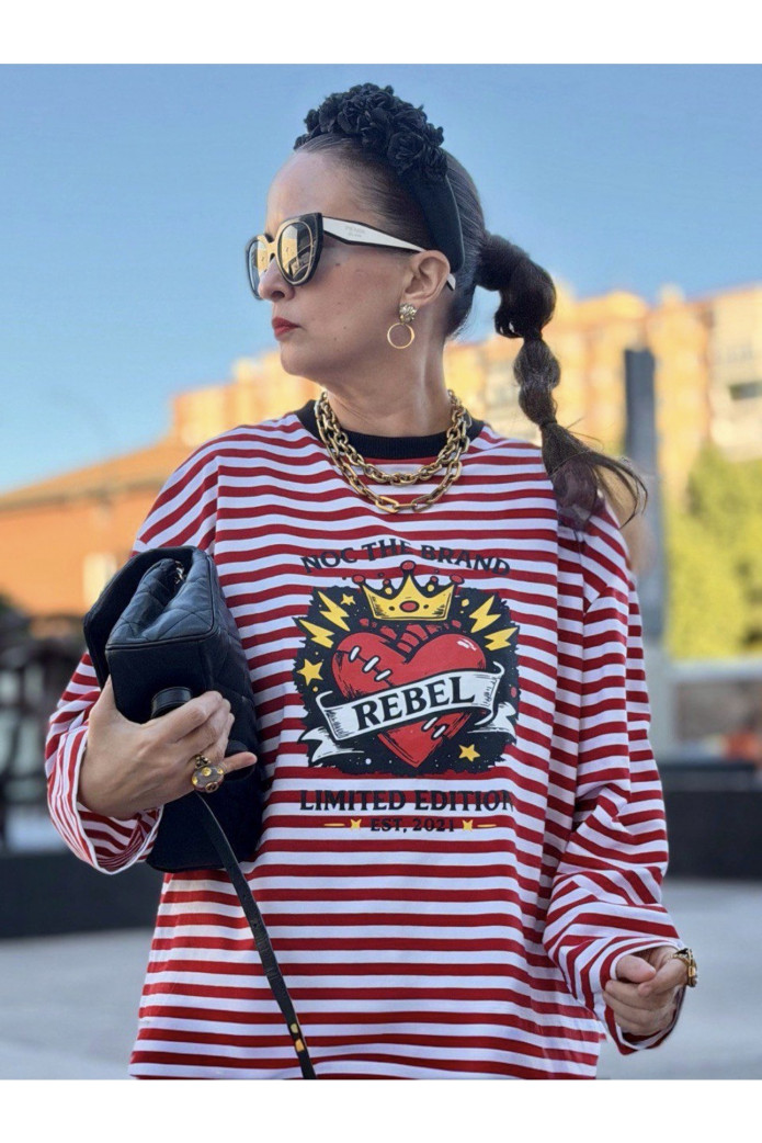 Camiseta Rayas Mujer Noc Atelier | Oversize Rebel