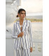 Americana Lino Rayas Highly Preppy | Chaqueta Blanca