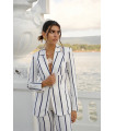 Americana Lino Rayas Highly Preppy | Chaqueta Blanca