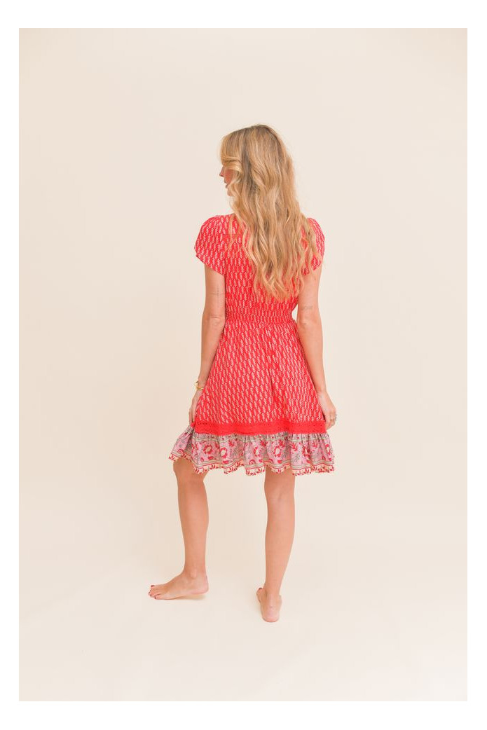 Vestido Jaase Rojo Mini | Vestido Boho Mujer Verano