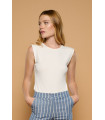 Top Pipi Blanco Minueto | Top Mujer Básico