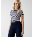 Camiseta de Rayas Guess Eco | Camiseta Mujer Básica