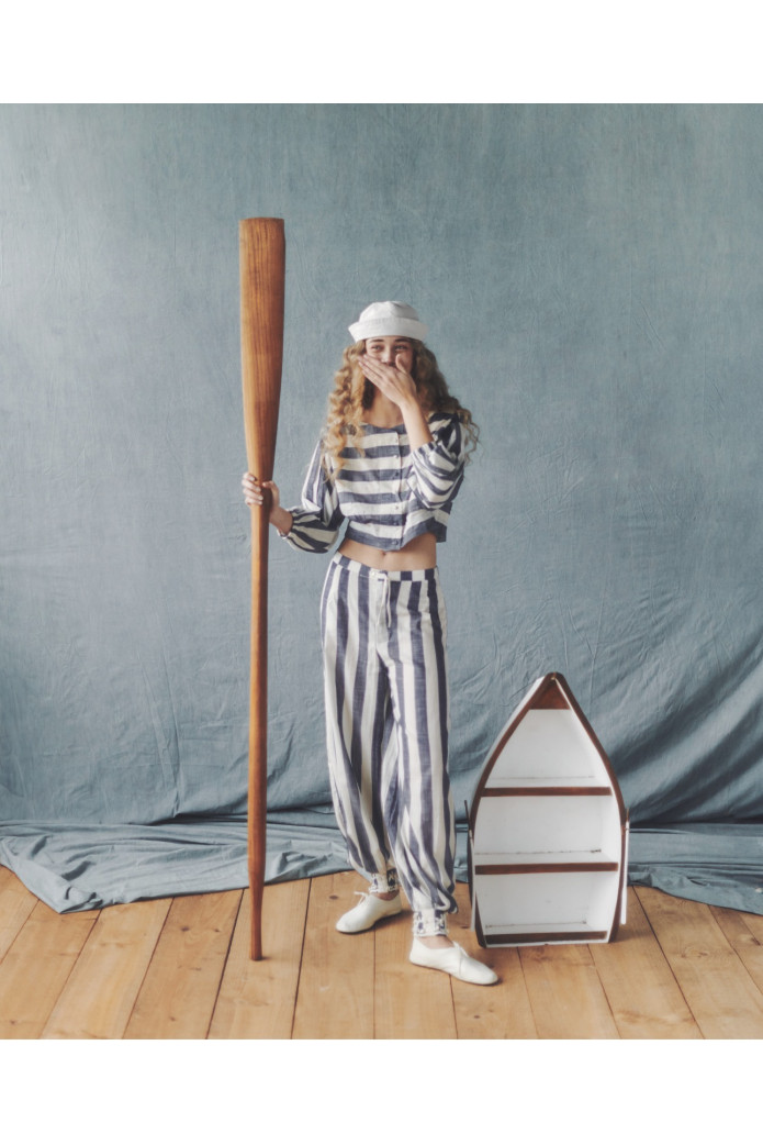 Pantalón Noa Zaitegui Rayas SS26 | Pantalón Algodón Mujer