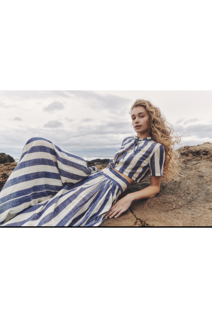 Pantalón Arun Zaitegui Rayas SS26 | Pantalón Ancho Mujer