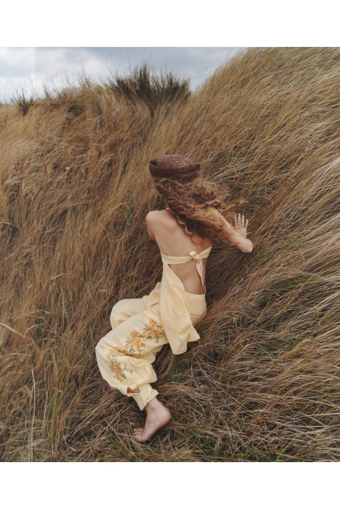 Chaleco Ilso Vainilla Zaitegui – Chaleco de Lino Bordado SS26