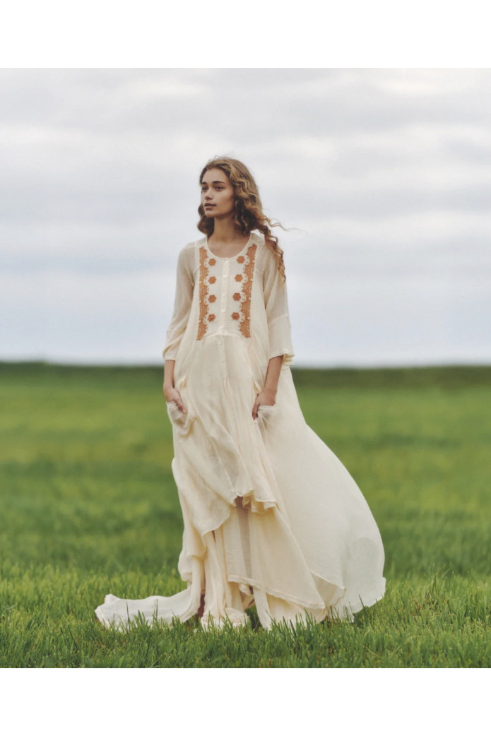 Kaftan Artibai Zaitegui – Kaftán Largo Bordado Algodón 100% SS26