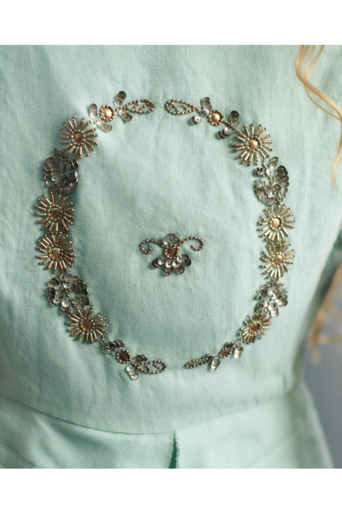 Chaleco Barbadun Verde Zaitegui – Chaleco de Lino Bordado SS26