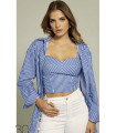 Camisa de Rayas Guess Eco Mujer | Camisa Azul Elegante