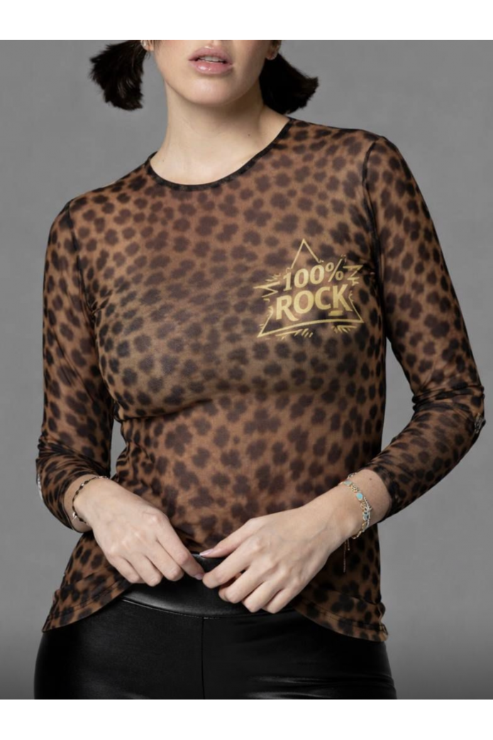 Camiseta Tul Leopardo Noc Atelier | Camiseta Animal Print Mujer