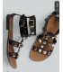 Sandalias Ovye negras | Sandalias romanas con tachas mujer