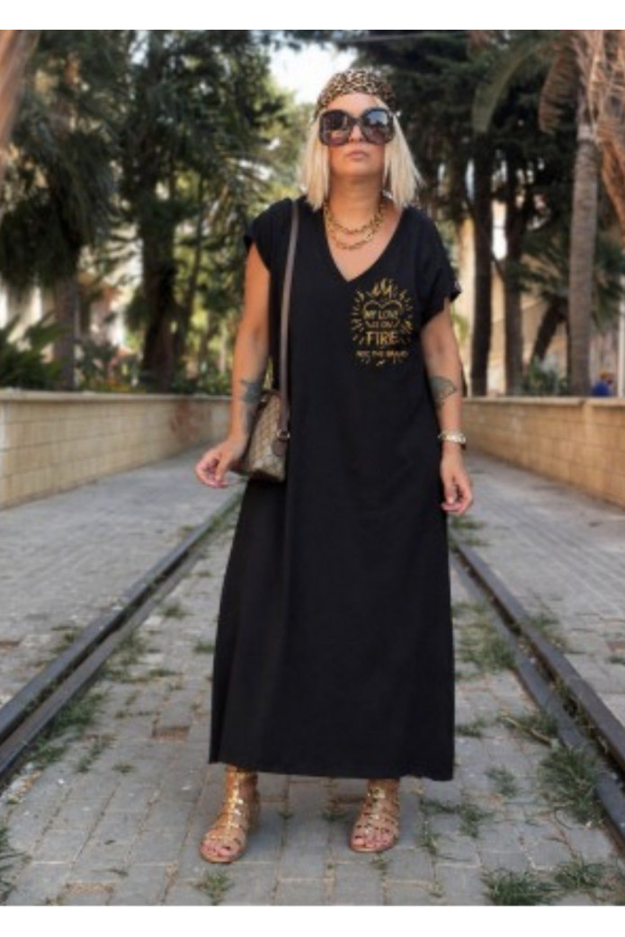 Vestido negro largo OVER MY LOVE - Noc Atelier