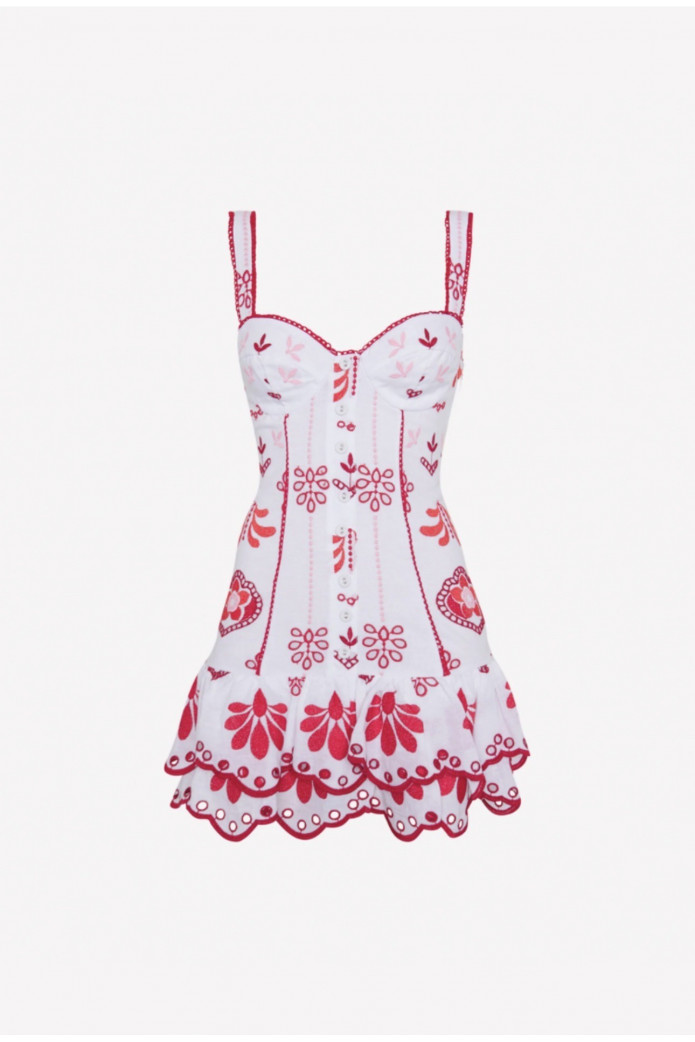 Vestido corto Niva Charo Ruiz Ibiza | Vestido blanco bordado verano mujer – FriendsnShop