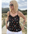 Camiseta lencera Capri Noc Atelier | Top negro con encaje mujer – FriendsnShop