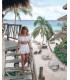 Falda Fera Blanca Charo Ibiza | Falda Corta Boho Mujer