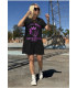 Vestido Felino Foil Rosa Noc Atelier | Vestido camiseta negro con print – FriendsnShop