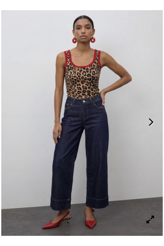 Top Rojo con Rib a Contraste Lola Casademunt | FriendsNShop