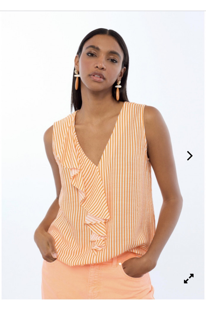 Top Volantes y Rayas Lola Casademont Naranja | FriendsNShop
