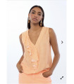 Top Volantes y Rayas Lola Casademont Naranja | FriendsNShop
