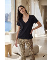 Camiseta con Animal en Strass Lola Casademont Negra | FriendsNShop