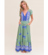 Vestido Largo Blue Bird Print Carmen de Jaase | FriendShop