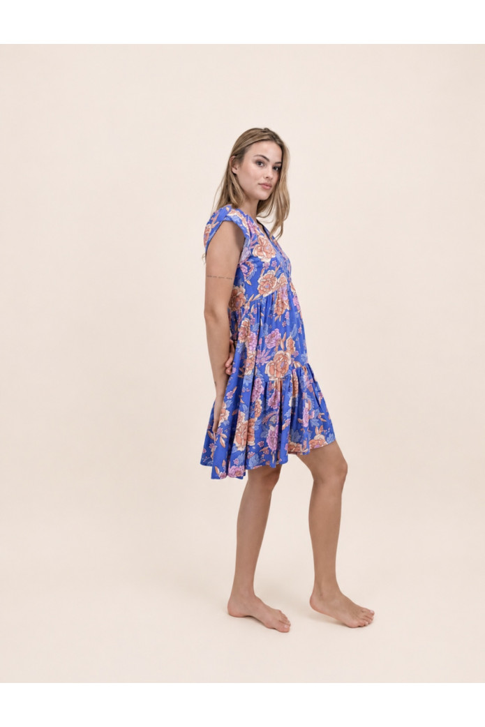 Vestido Corto Jaase azul floral | Moda boho mujer | FriendShop
