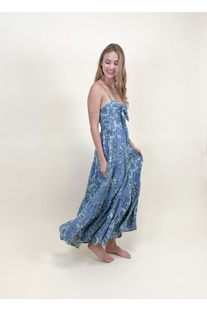 Vestido Largo Jaase Serenade Print Bambi azul | FriendShop