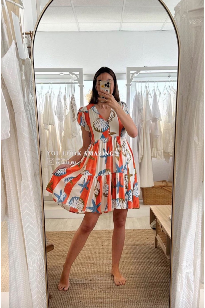 Vestido Corto Jaase Estampado Marino | Vestido Boho Mujer | FriendShop