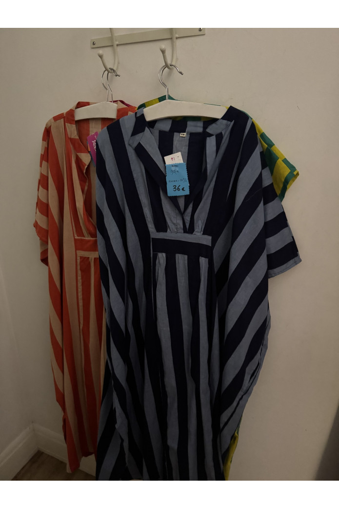 Kaftan de Rayas Azul | Vestido Kaftán Mujer | FriendsnShop
