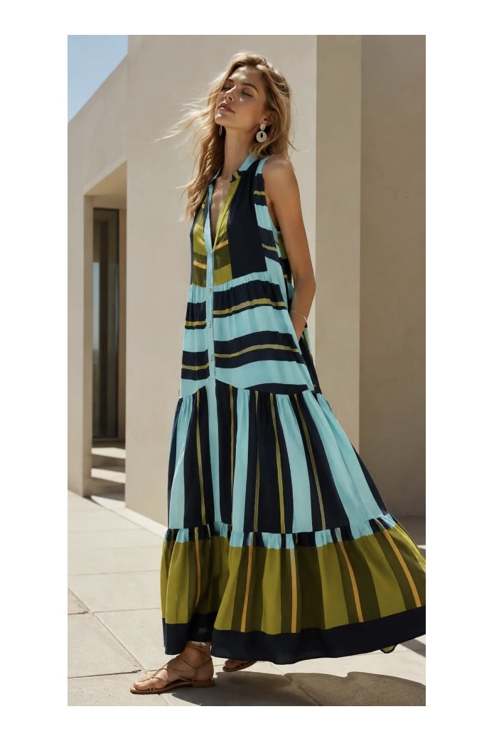 Vestido Largo de Rayas | Vestido Maxi Mujer | FriendsnShop