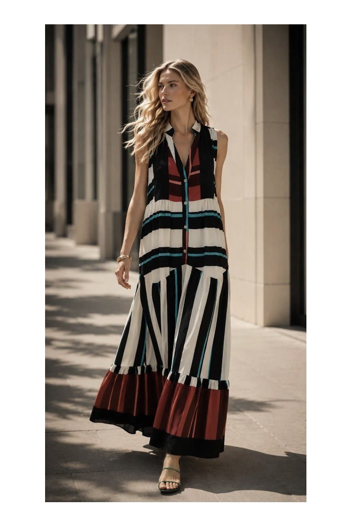 Vestido Largo de Rayas | Vestido Maxi Mujer | FriendsnShop