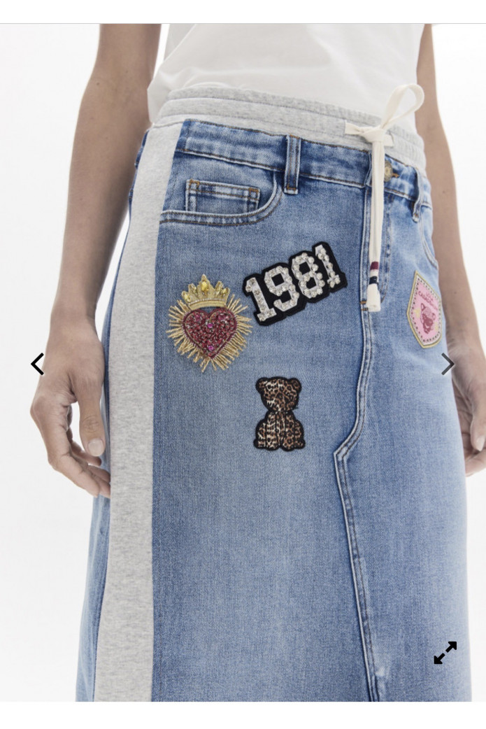Falda Denim con Parches Lola Casademunt | FriendsnShop