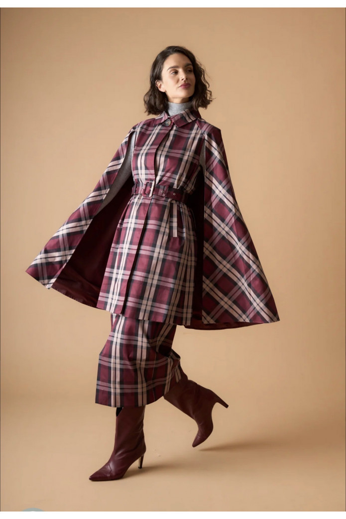 Gabardina Nia Burdeos de Cuadros Coosy | FriendsnShop