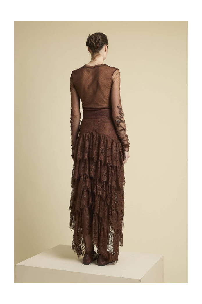 Falda Jazmín Marrón Zaitegui Studio | FriendsnShop