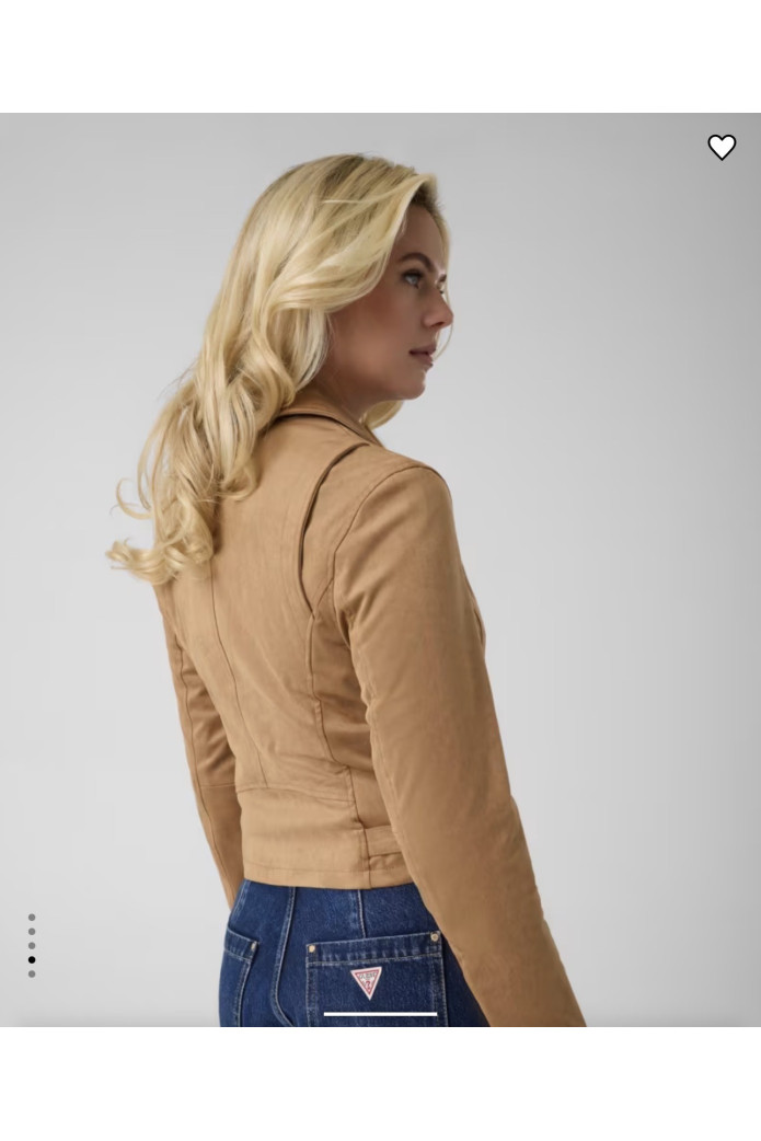 Chaqueta Biker Marrón Guess Mujer | FriendsnShop