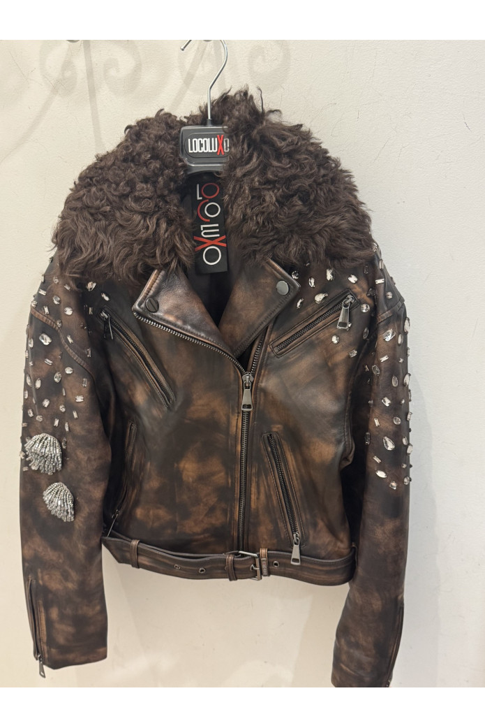 Cazadora Biker Marrón Locoluxo | FriendsnShop