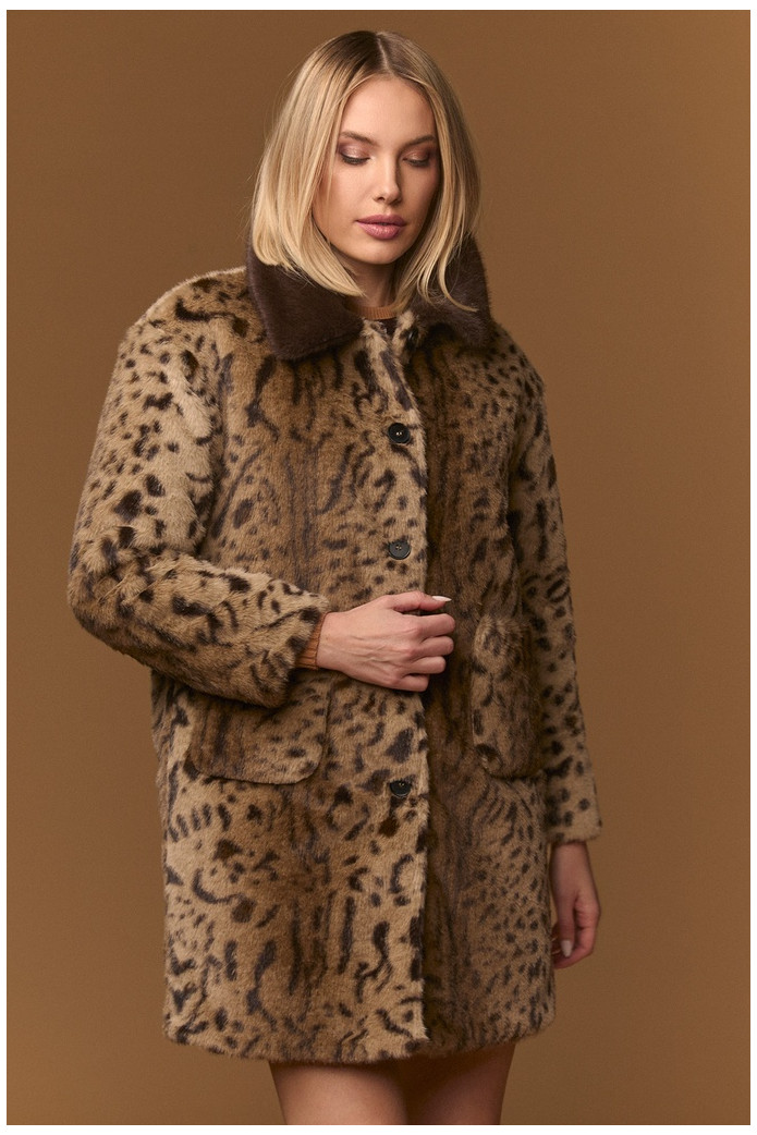 Abrigo Kensington Animal Print de Pelo Sintético – Minueto