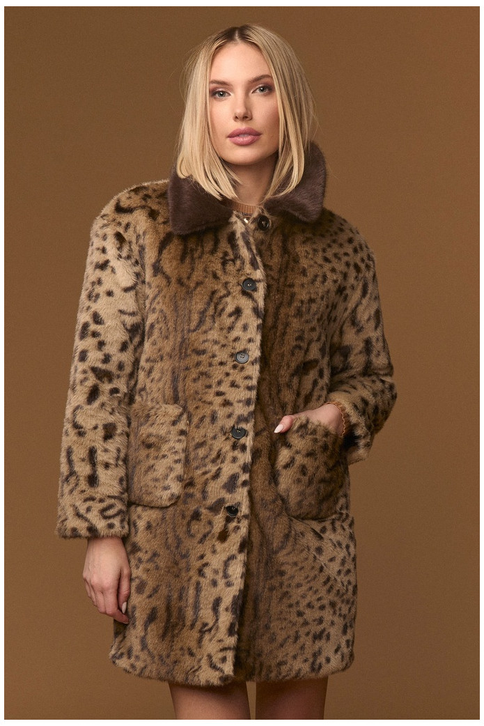 Abrigo Kensington Animal Print de Pelo Sintético – Minueto