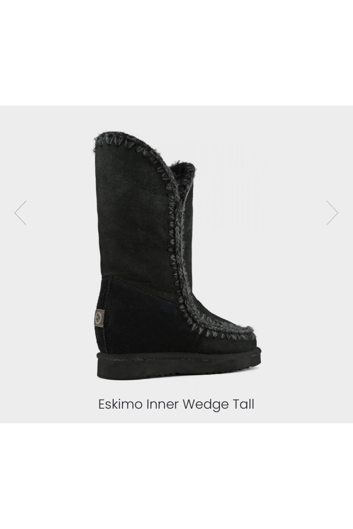 Botas Mou Eskimo Inner Wedge Tall Negro | FriendsnShop
