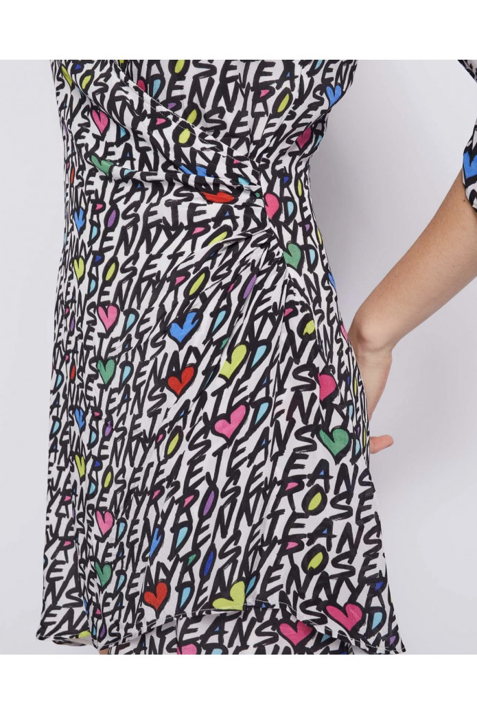 Dress with heart print and logo - DENNY ROSE