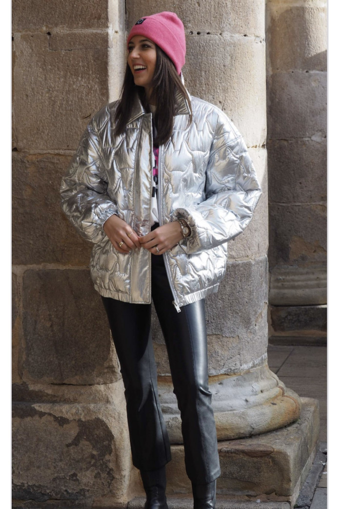 OVERSIZED SILVER BOMBER - ALIX THE LABEL