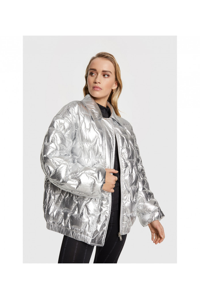 OVERSIZED SILVER BOMBER - ALIX THE LABEL
